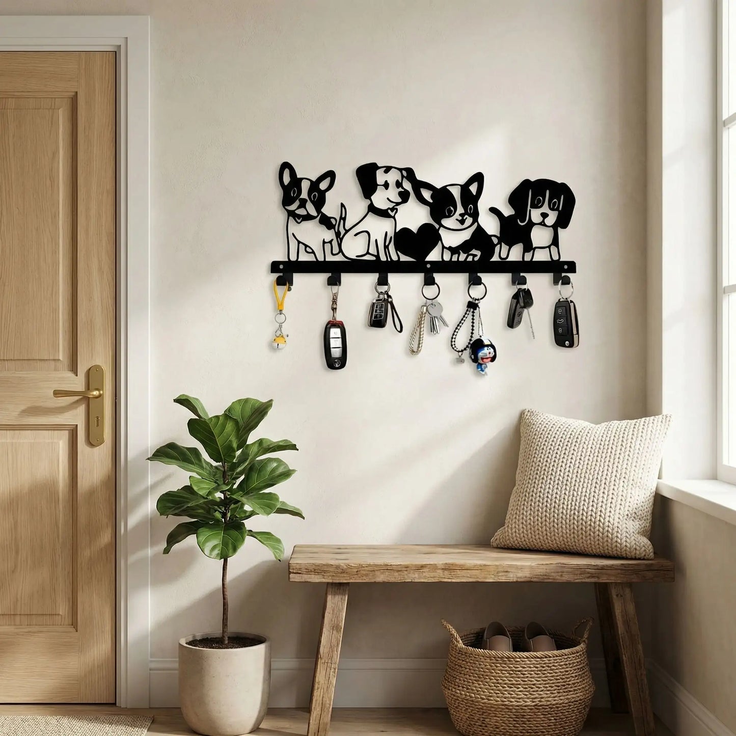 Porte cle mural style canin