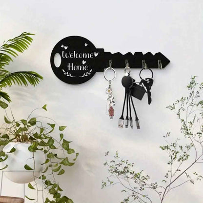 Porte clé mural Welcome Home avec des jolies plantes