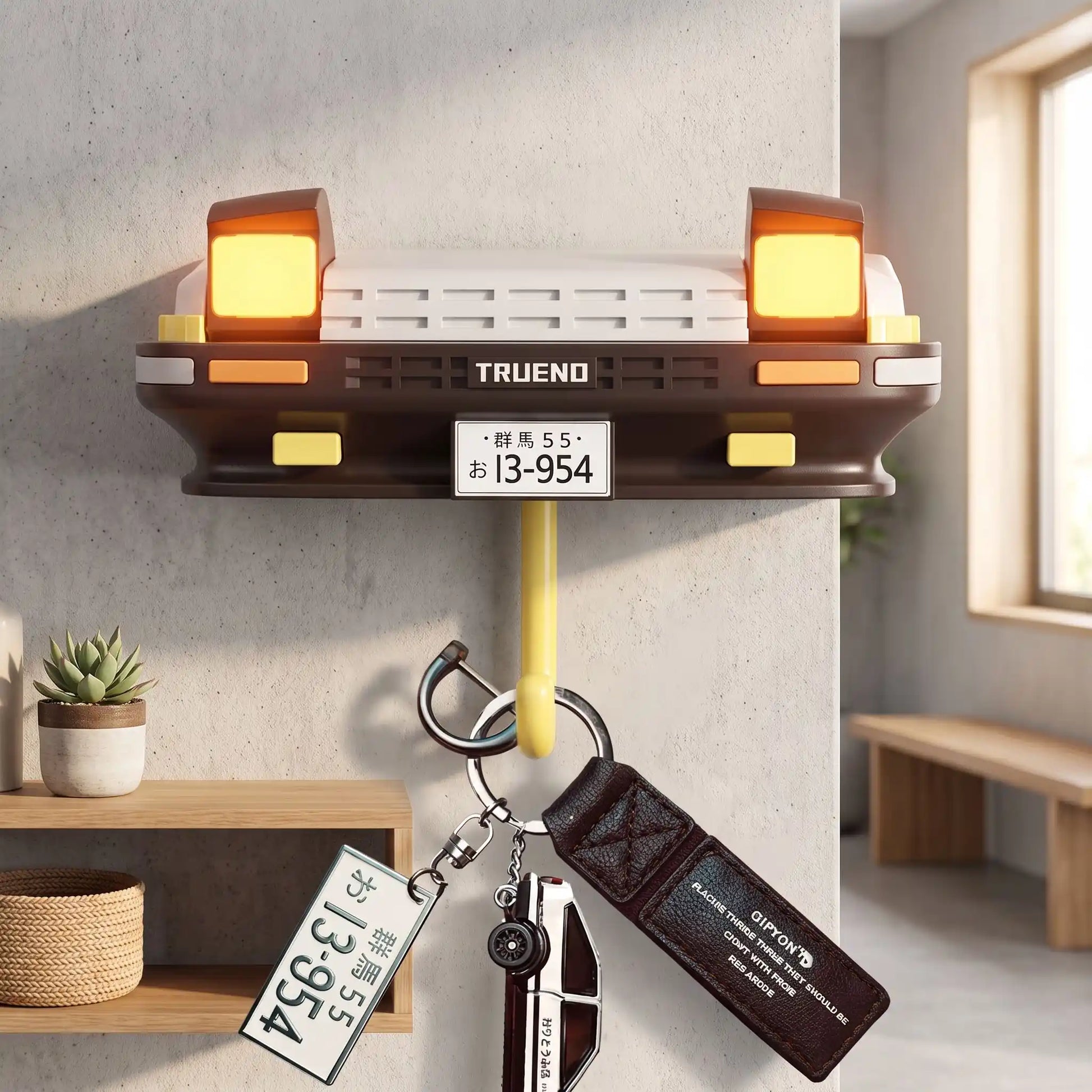 Porte‑clés mural adhésif plastique résistant blanc FJELL Passion AE86