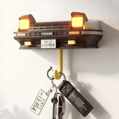 Porte‑clés mural adhésif plastique résistant noir FJELL Passion AE86