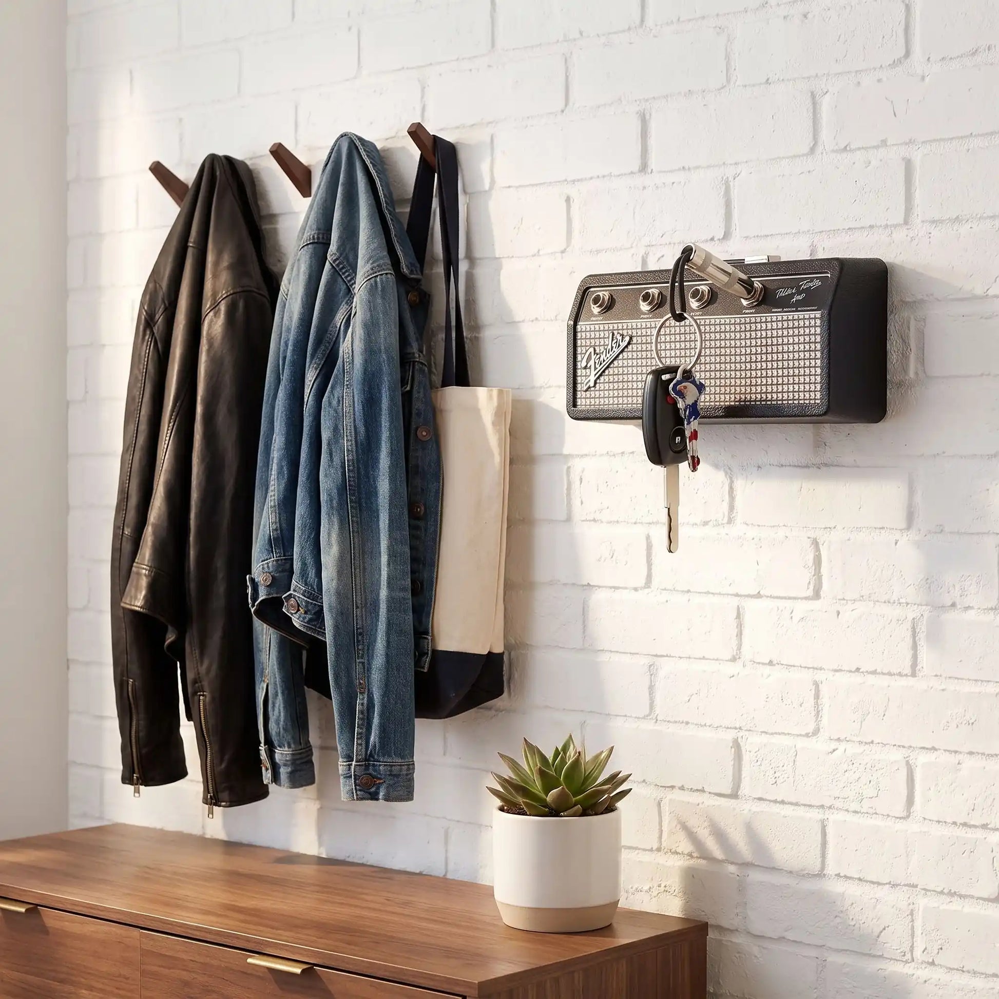 porte cles mural ampli fender rock pour organiser les cles