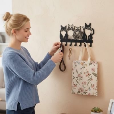 Porte clés mural avec chats