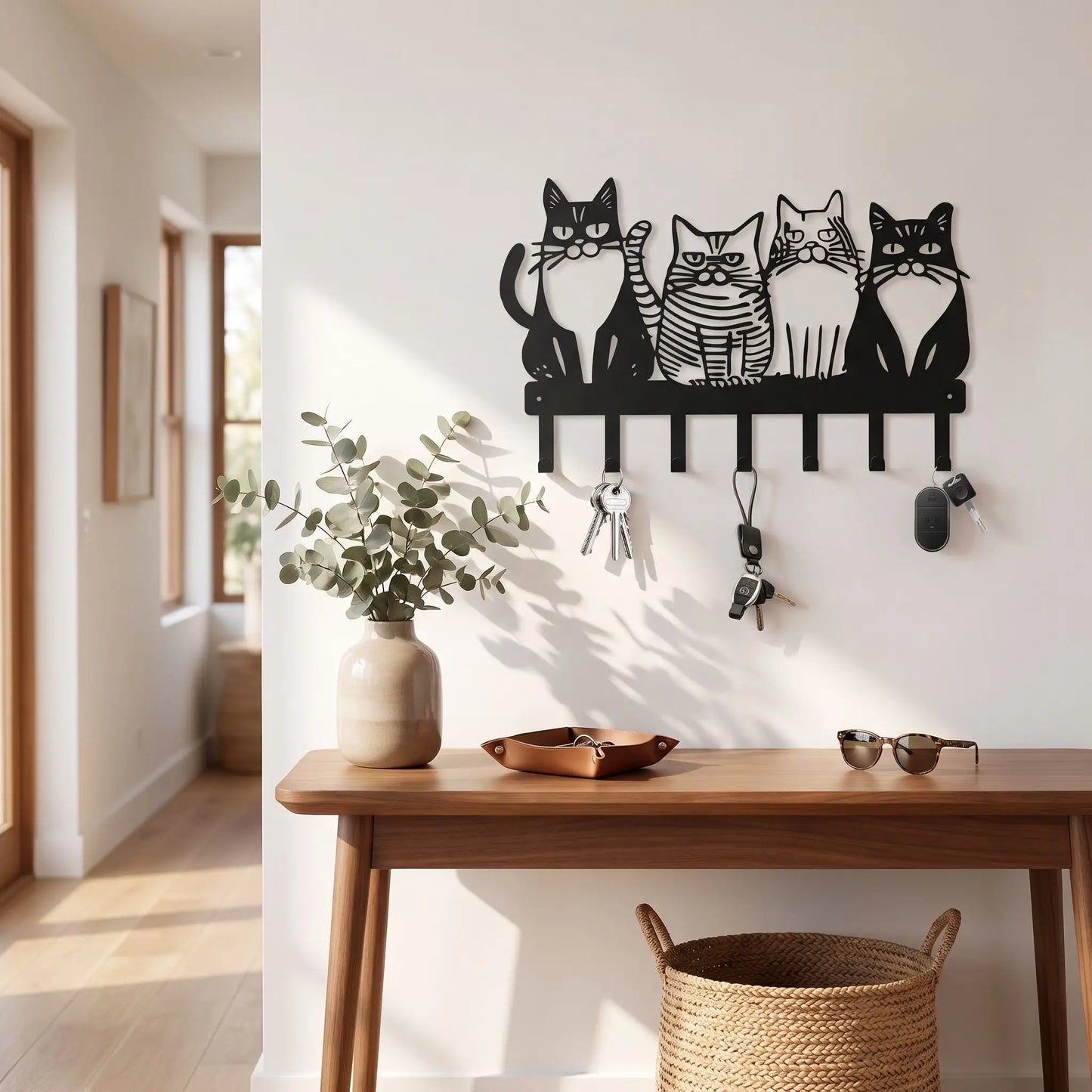 Porte-clés mural pratique en acier pour un accès rapide aux clés