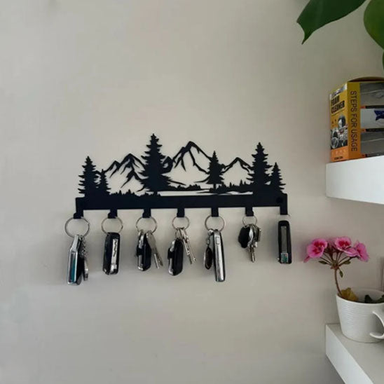 porte cles mural mountain avec des cles