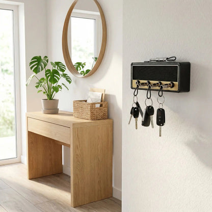 Porte-Clés Mural | Vintage Radiodiffuseur Inox - Rangement signature