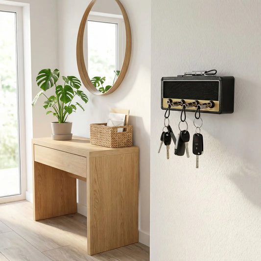 Porte clés mural Vintage Radiodiffuseur Inox entrée