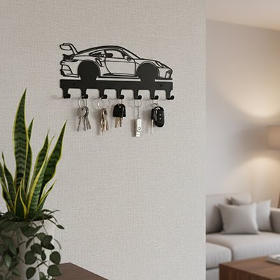 Porte-clés mural voiture de sport 