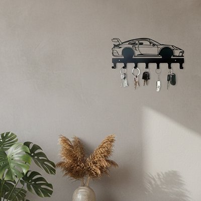 Porte-clés mural voiture métallique 