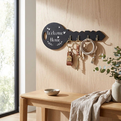 Porte‑clés mural Welcome Home acier haute résistance LYKKE design moderne