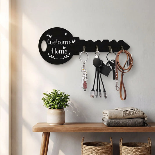 Porte-clés mural Welcome Home en acier haute résistance pour organiser les clés