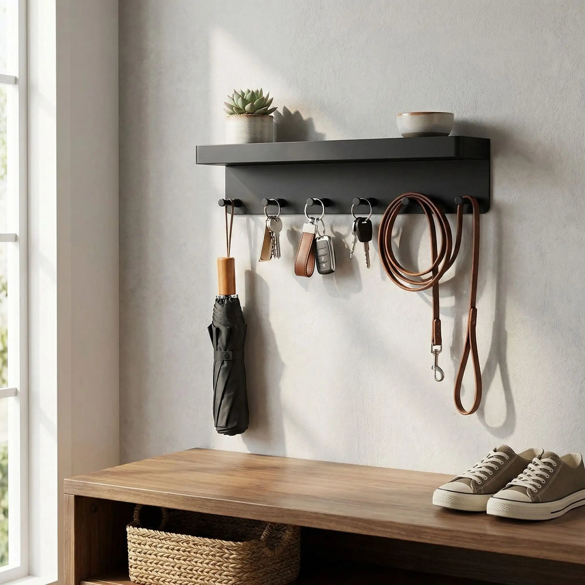 Porte clés muraux Élégance noir