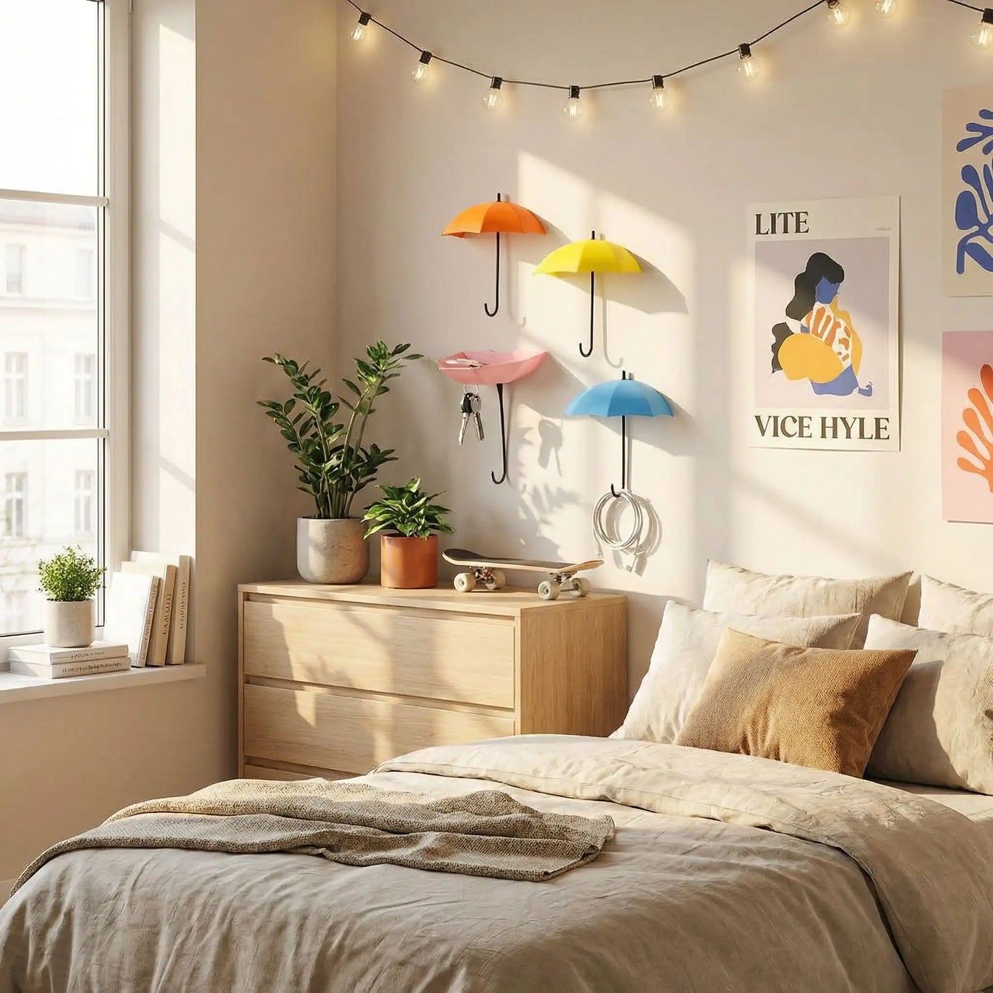 orte clés muraux parapluie déco chambre