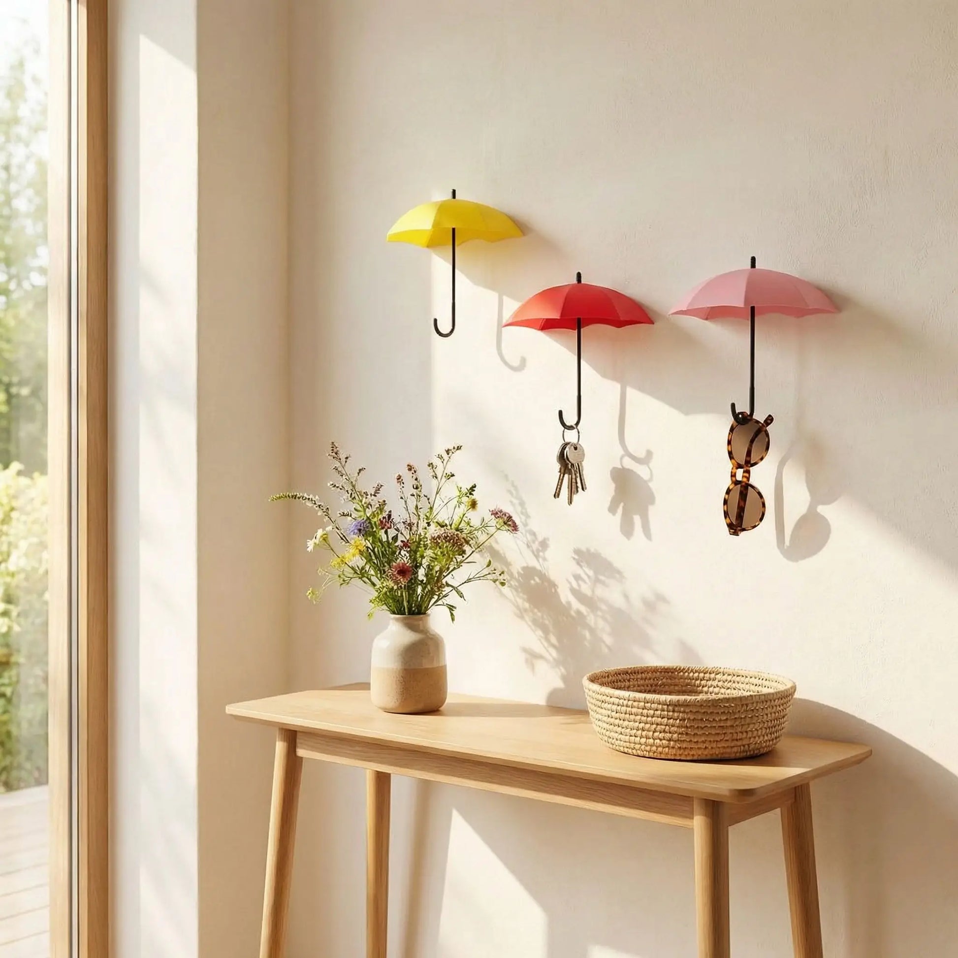 Porte clés muraux parapluie déco