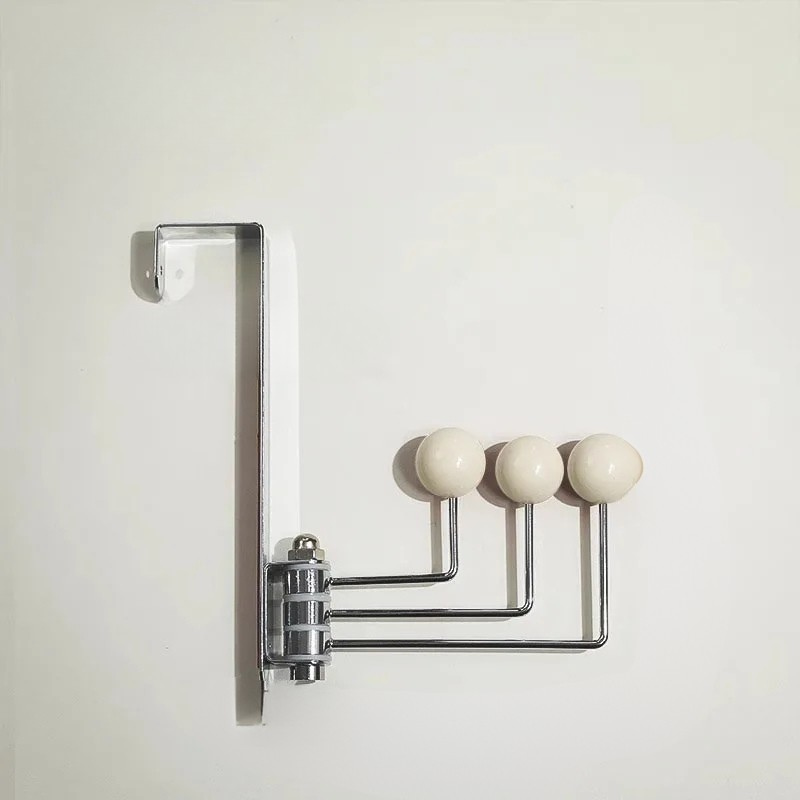 Porte‑manteau de porte rotatif sans perçage blanc LYKKE™ en acier au carbone pour un rangement visible et organisé