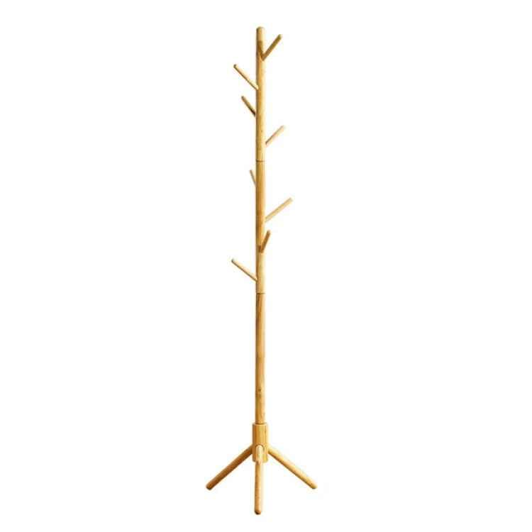 Porte-manteau sur pied en bois massif couleur naturel, design scandinave épuré