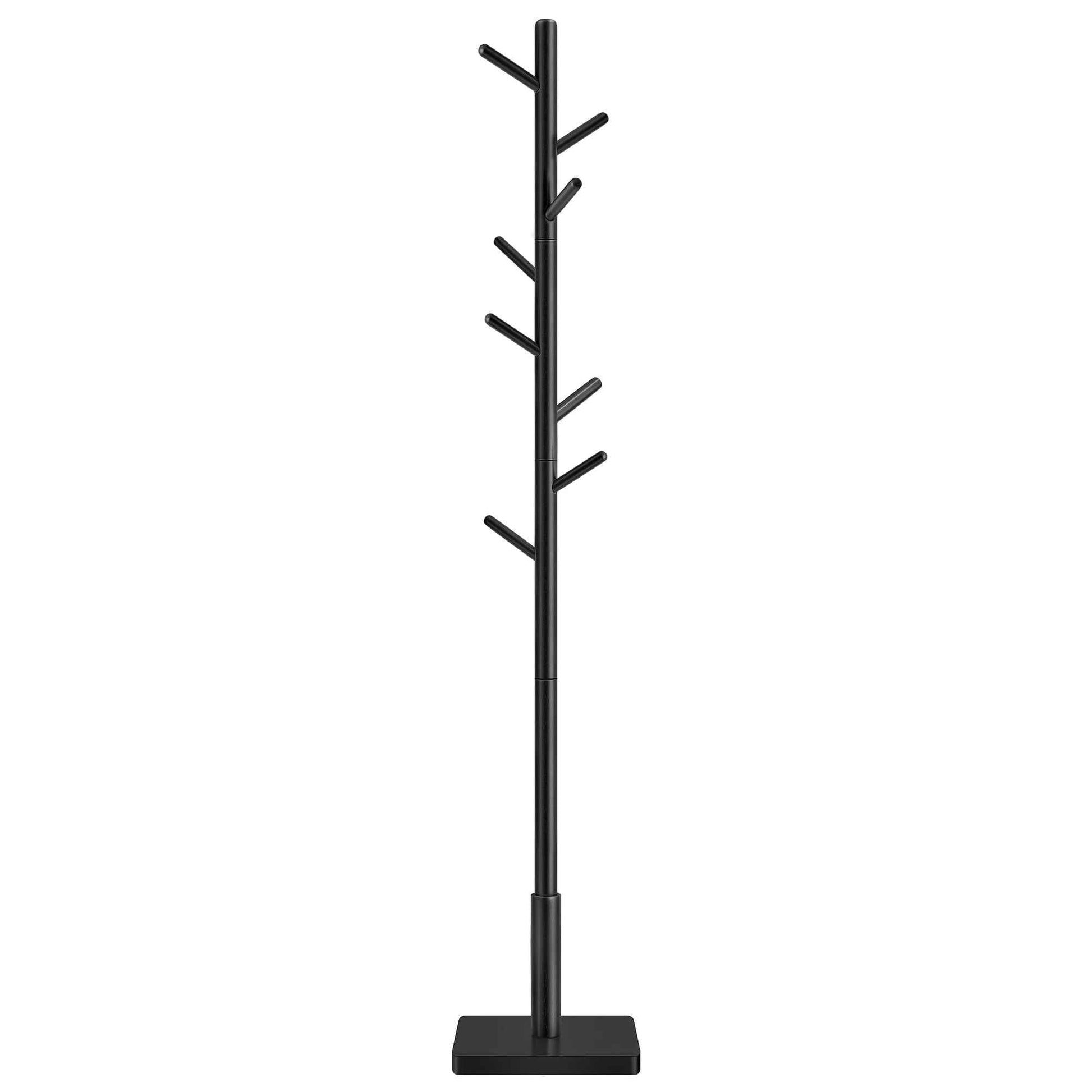 Porte-manteau sur pied Juchoir en bois d'hévéa couleur noir pour une entrée moderne