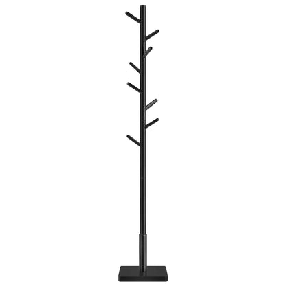 Porte-manteau sur pied Juchoir en bois d'hévéa couleur noir pour une entrée moderne