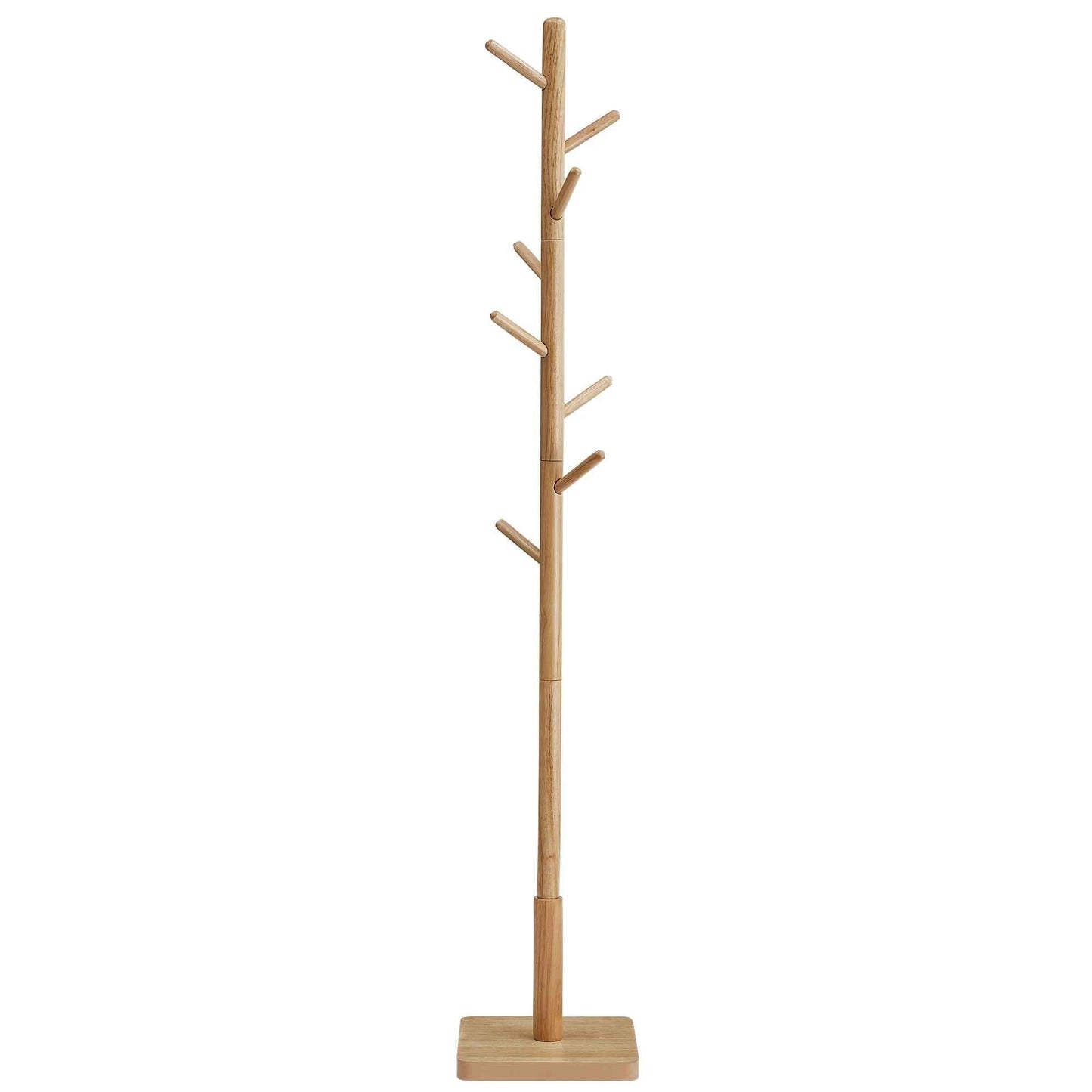 Porte-manteau sur pied Juchoir en bois d'hévéa couleur kaki pour une entrée moderne
