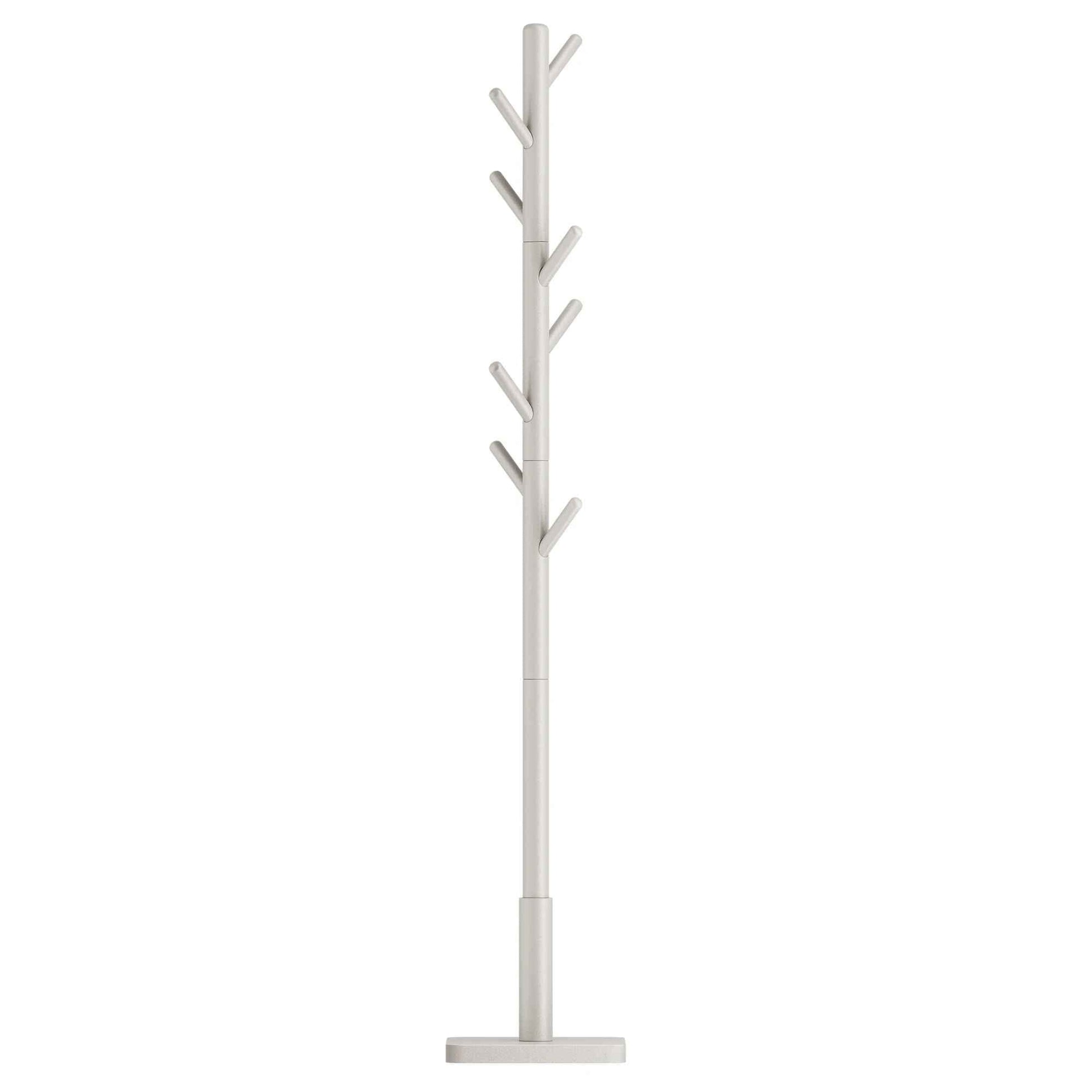 Porte-manteau sur pied Juchoir en bois d'hévéa couleur blanc pour une entrée moderne 