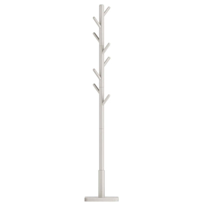 Porte-manteau sur pied Juchoir en bois d'hévéa couleur blanc pour une entrée moderne 