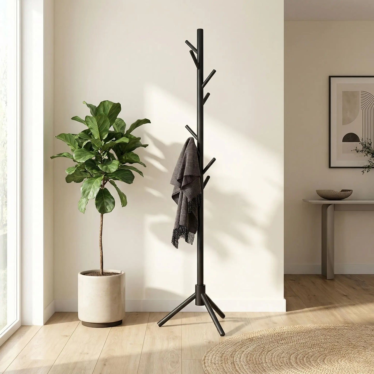 Porte manteau en bois sur pied