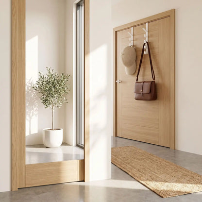 Porte‑manteau de porte sans perçage Modèle Futé en résine, installation sur porte