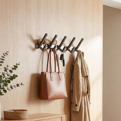 Porte‑Manteau Mural Patère | LYKKE™ – Acier Inoxydable (4 à 6 Crochets)