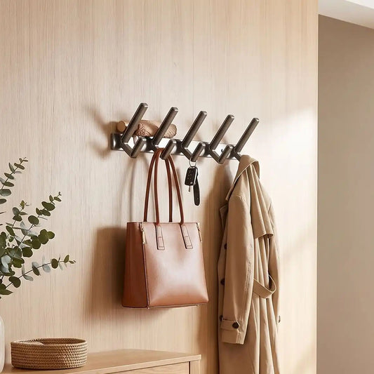 Porte‑Manteau Mural Patère | LYKKE™ – Acier Inoxydable (4 à 6 Crochets)