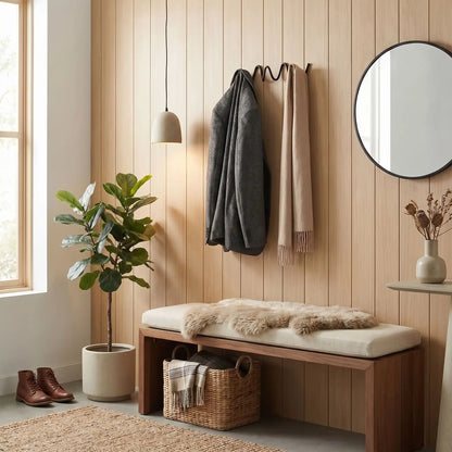 Porte‑manteau mural LYKKE™ en métal ondulé, design élégance, vue frontale, présentation d’une unité