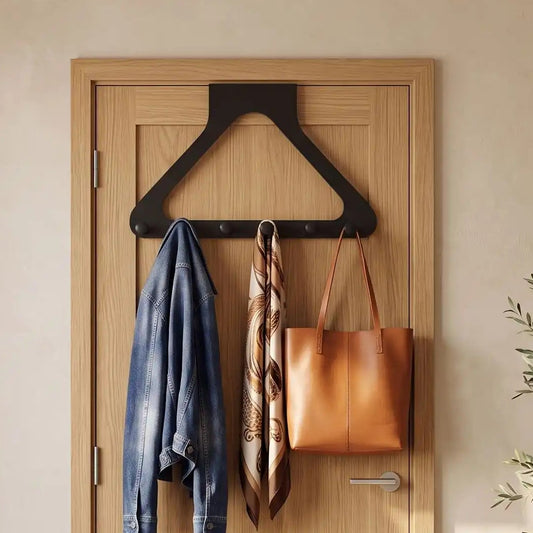 Porte‑manteau de porte LYKKE™ sans perçage, crochets et patères résistants, installation sur porte