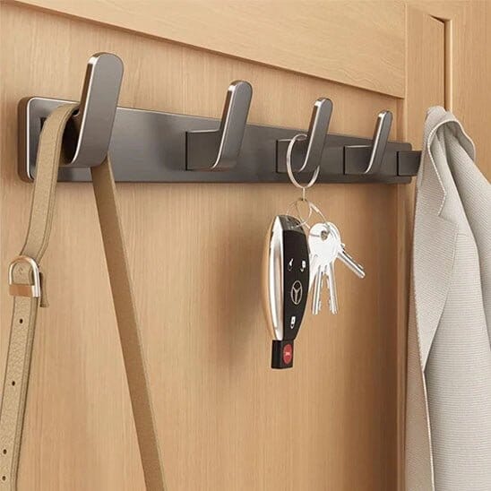Porte-Manteau Mural | Aluminium Brossé & Fixation Sans Perçage - Alumure™ Porte-manteau mural Rangement signature 