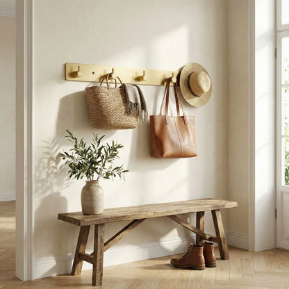 Porte manteau mural avec chapeau et sac SpaceAluminum or