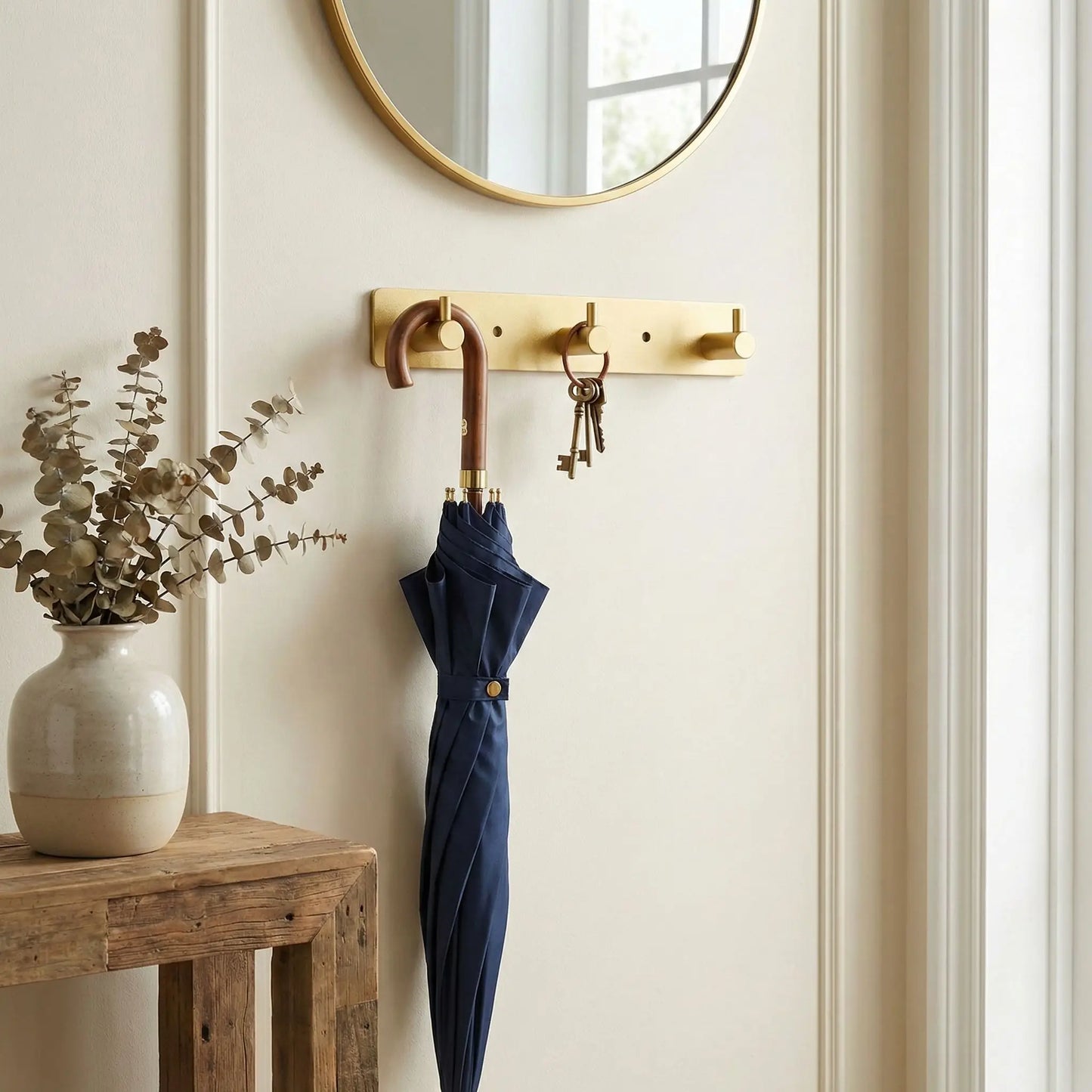 Porte manteau mural avec parapluie SpaceAluminum or