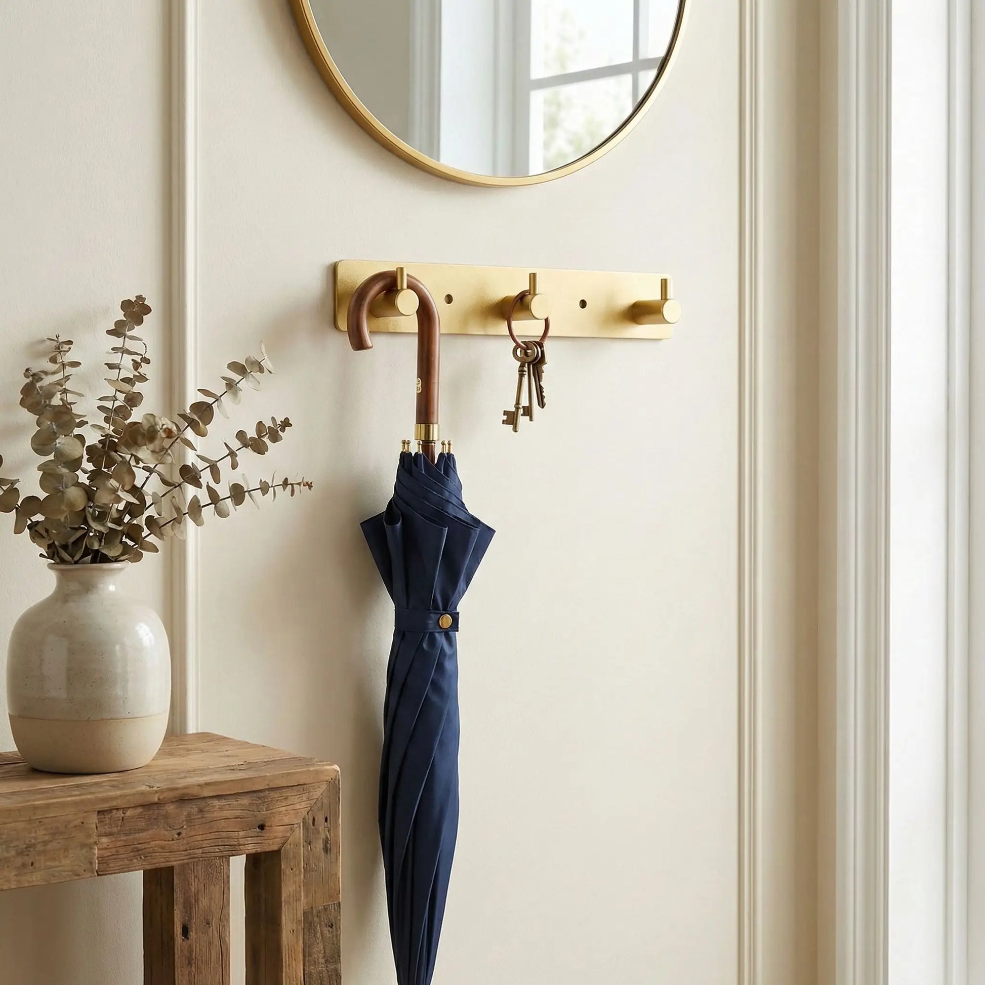 Porte manteau mural avec parapluie SpaceAluminum or