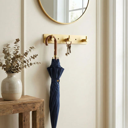 Porte manteau mural avec parapluie SpaceAluminum or