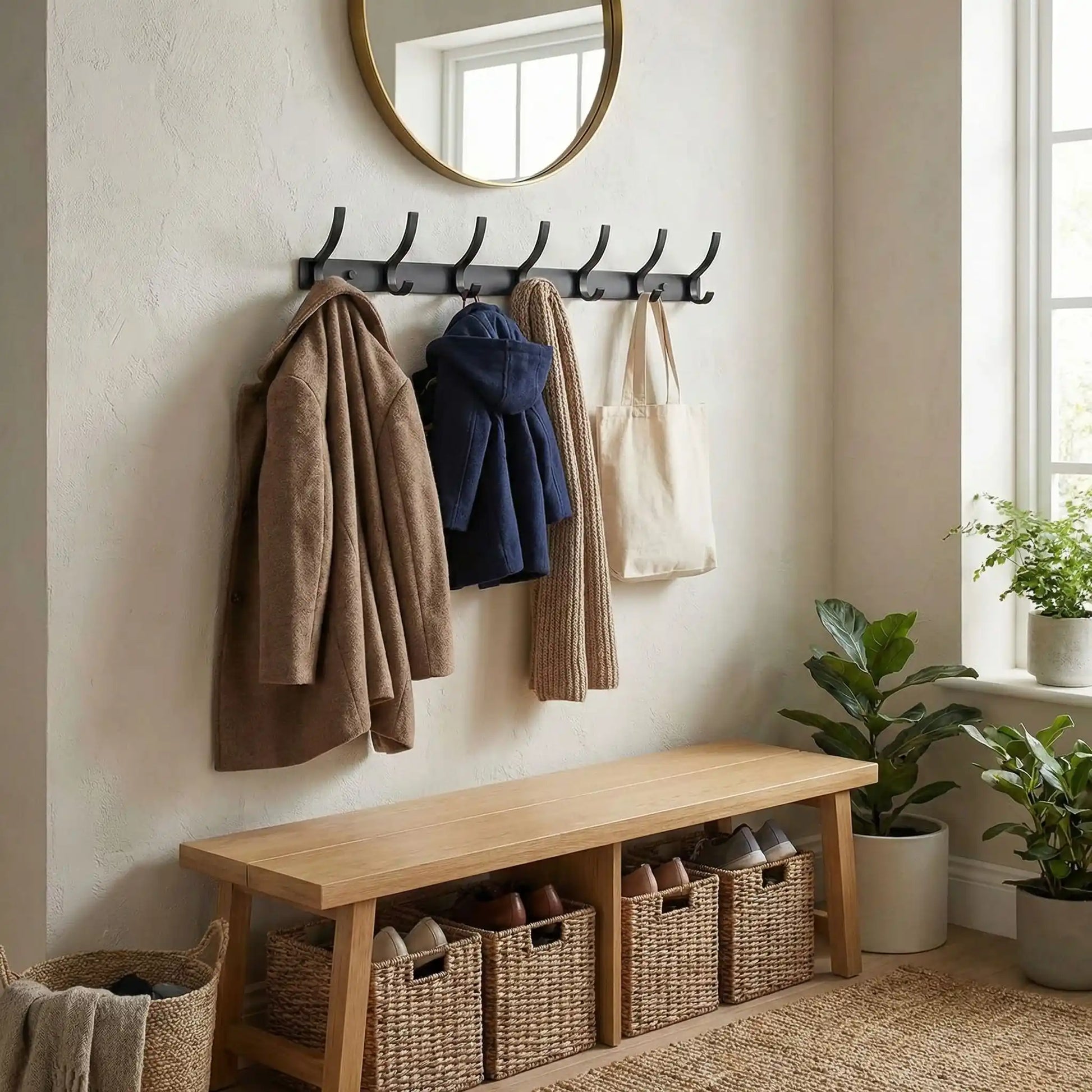 Porte manteau mural avec veste et sac