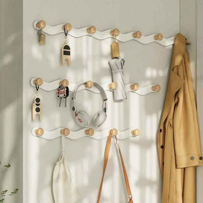 porte manteau mural creativewaves avec cles et ecouteurs