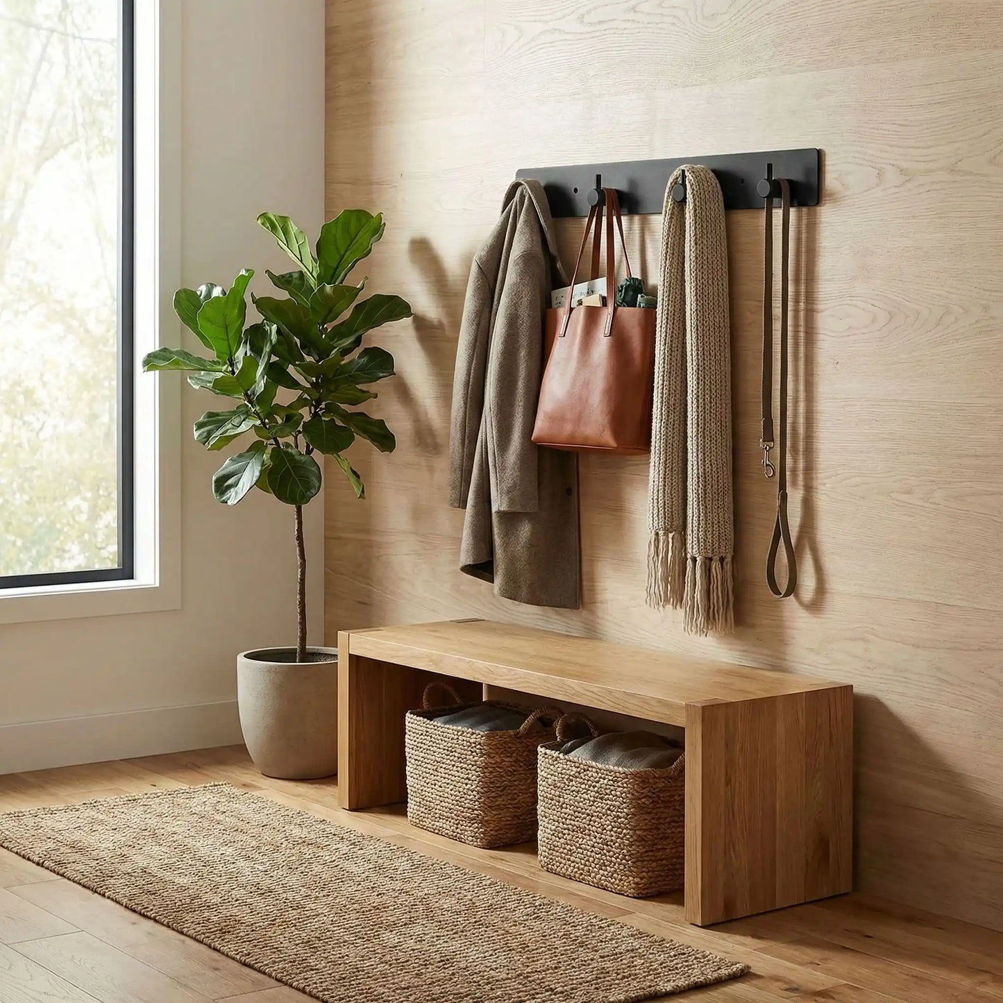 Porte manteau mural dans une belle entrée SpaceAluminum