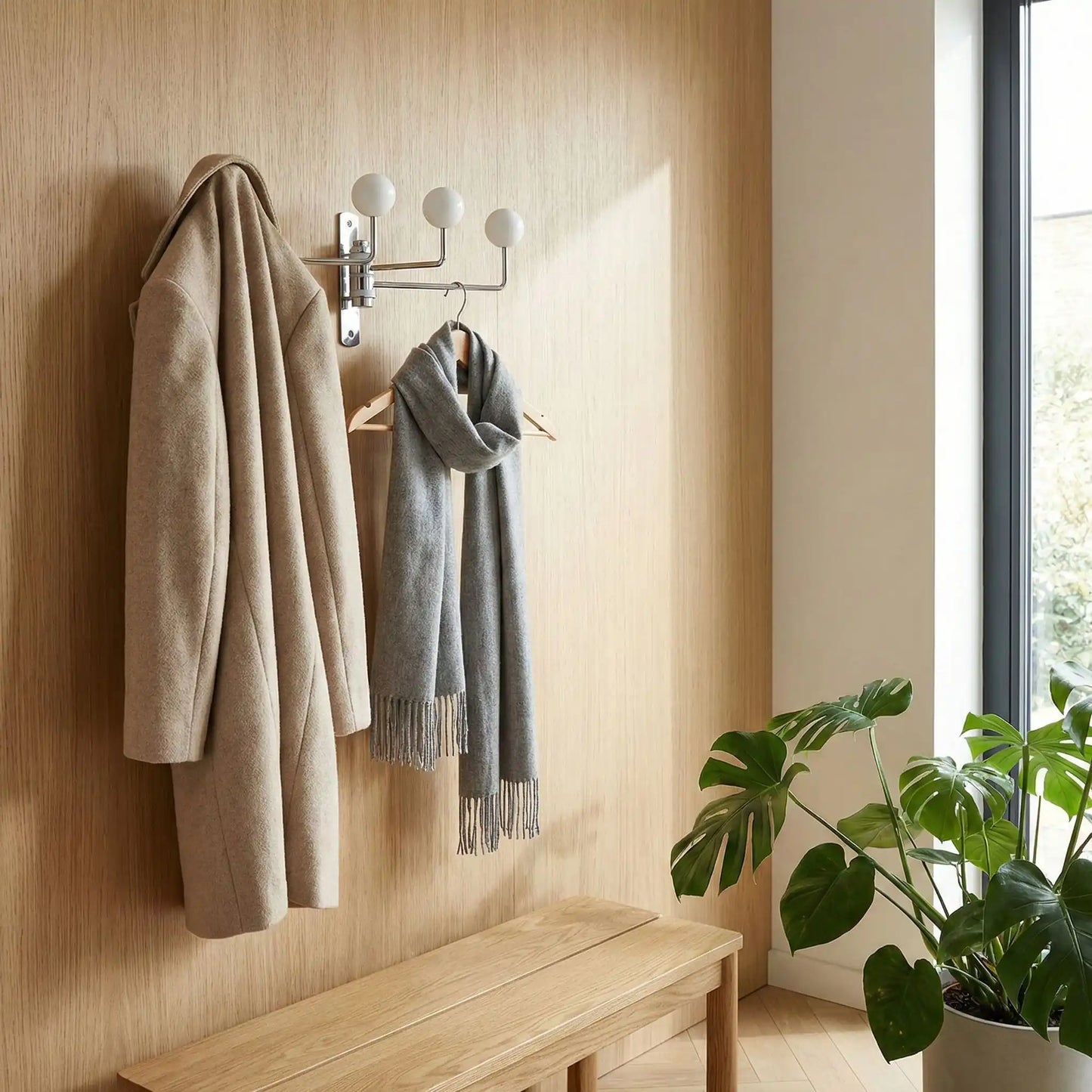 Porte manteau mural design avec cintre Rotatif Vintage