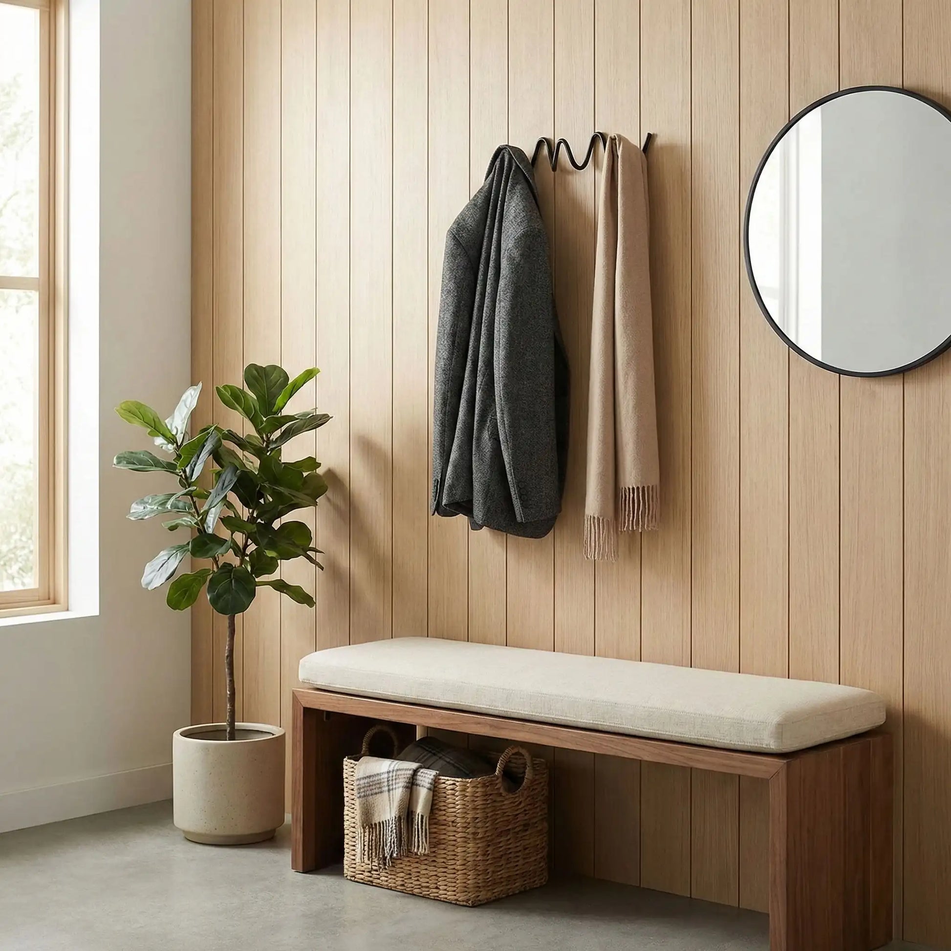 Porte manteau mural design Élégance Ondulée