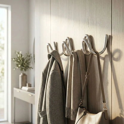 Porte manteau mural design trois crochets Élégance Ondulée