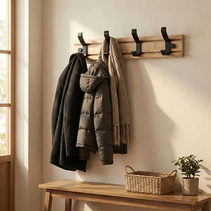 Porte manteau mural en bois avec manteaux SlidingHook