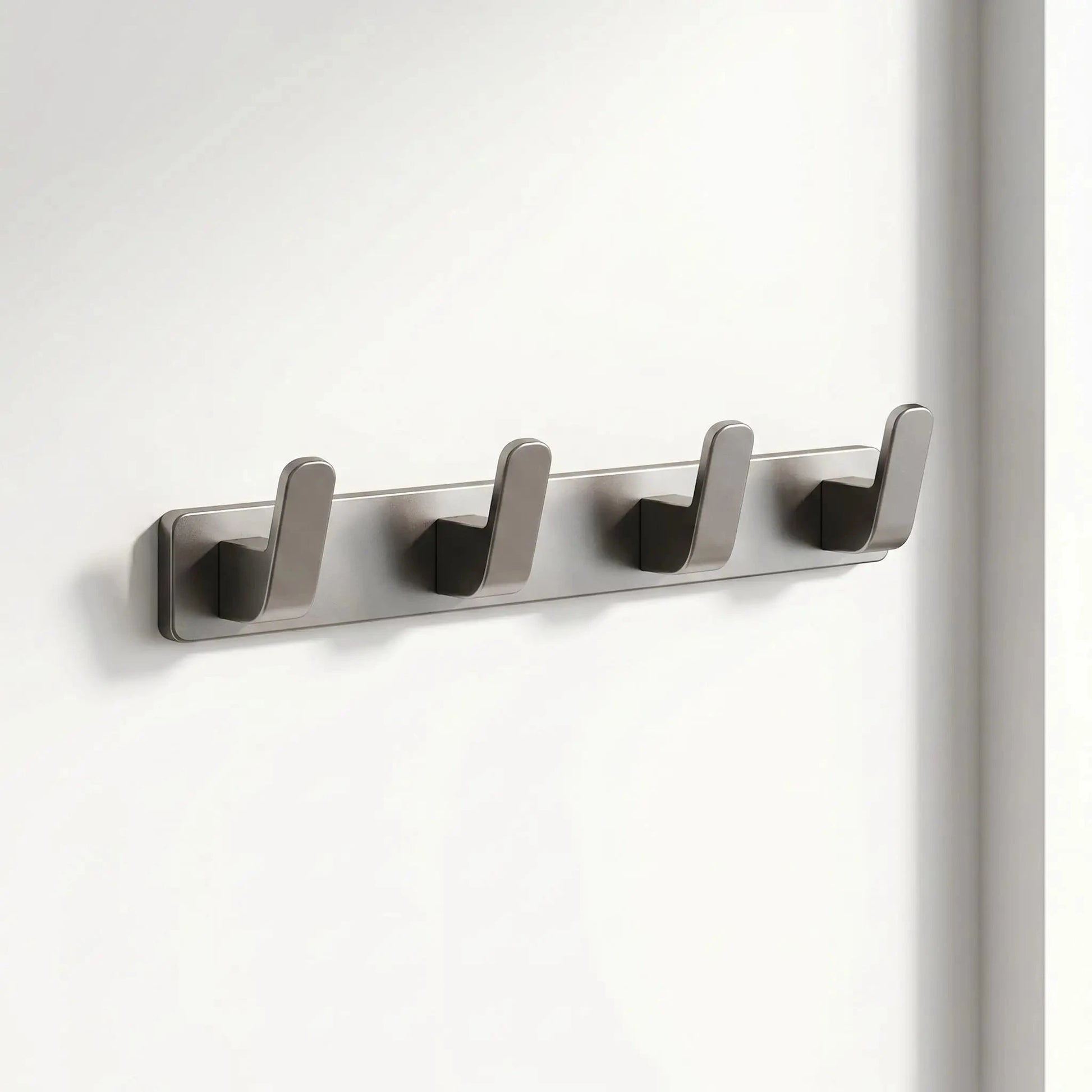Porte-Manteau Mural | Aluminium Brossé & Fixation Sans Perçage - Alumure™ Porte-manteau mural Rangement signature Gris Sidéral 4-Crochets 