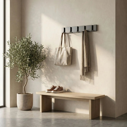 PORTE - MANTEAU MURAL MODERNE | Crochets Pliables Aluminium - Rangement signature