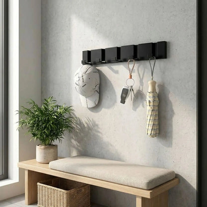 PORTE - MANTEAU MURAL MODERNE | Crochets Pliables Aluminium - Rangement signature
