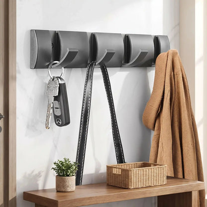 Porte-manteau mural patère en acier inoxydable à 4 crochets 