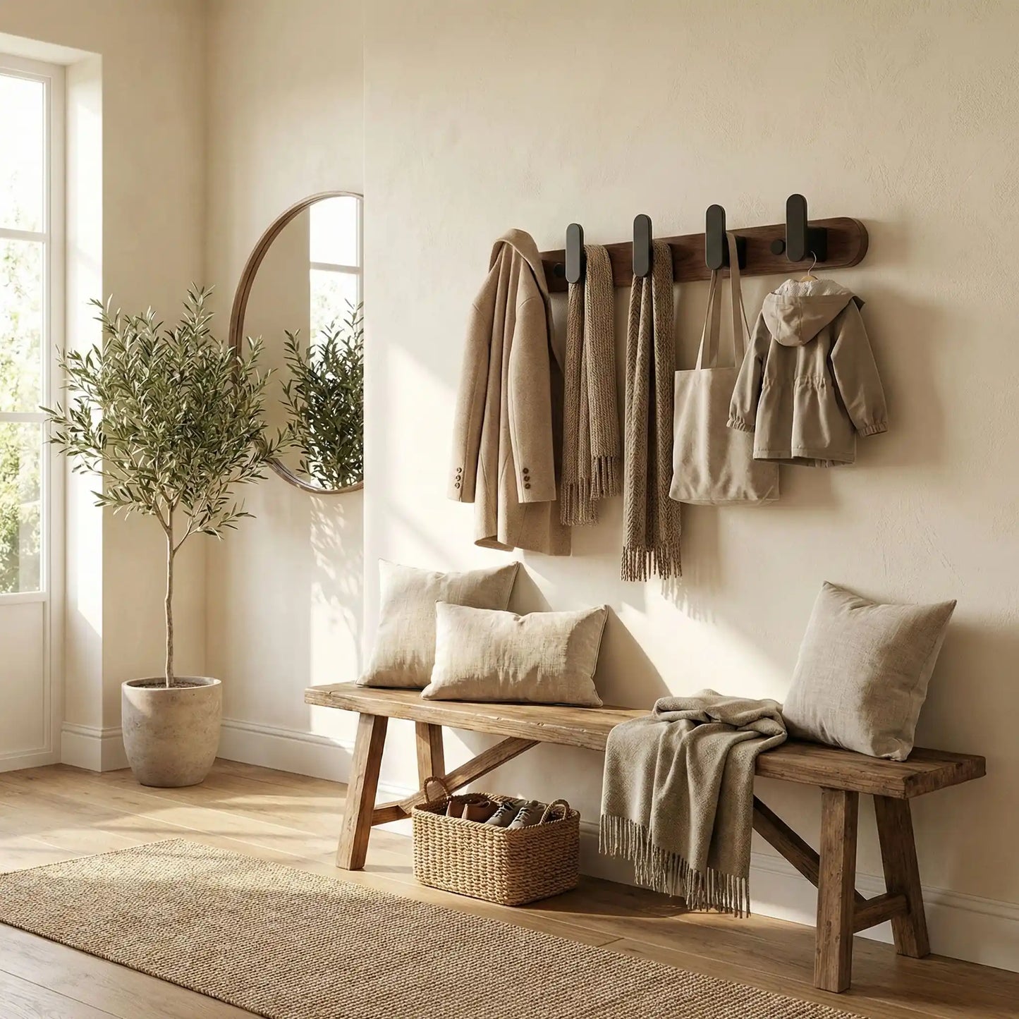 Porte manteau mural pour la famille