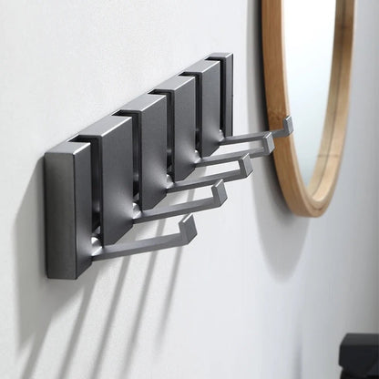 PORTE - MANTEAU MURAL MODERNE | Crochets Pliables Aluminium - Rangement signature