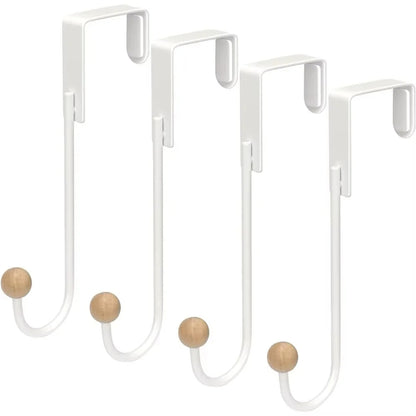 Lot de 4 porte-manteaux de porte blancs