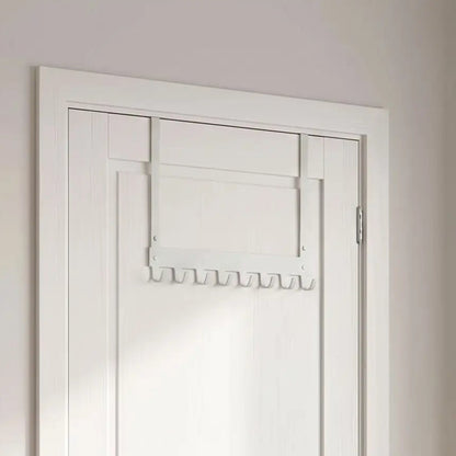 Porte‑manteau porte LYKKE™ blanc, 8 crochets anti‑rayures pour un rangement lumineux et apaisé